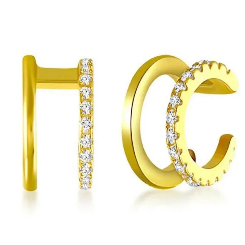 Rhinestone Decor Ear Cuff Earring for Woman Ear 2025 Summer Christmas Jewelry Gift ear clip earrings clip earrings ear clip ear accessories