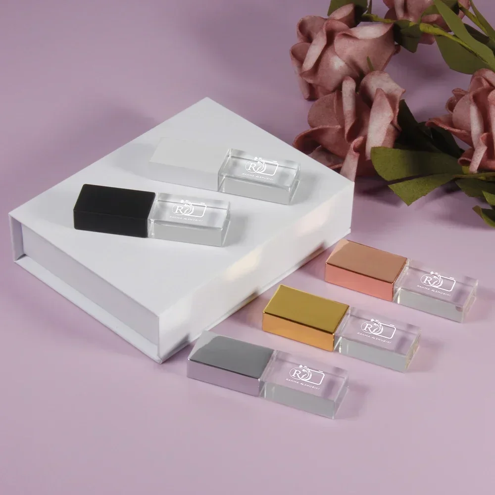 20 PCS JASTER 크리스탈 USB 3.0 플래시 드라이브 128GB 무료 사용자 정의 로고 메모리 스틱 64GB 섬세한 비즈니스 선물 펜 드라이브 32GB U 디스크