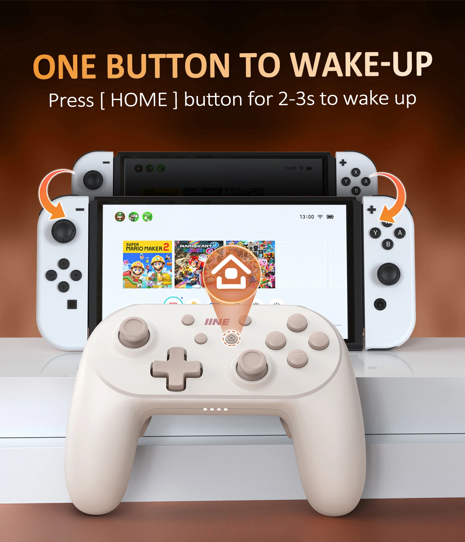 IINE Athena Controller Hall Effect Trigger Support Macro&Turbo Wireless Controller Compatible With Switch/PC/IOS/Android