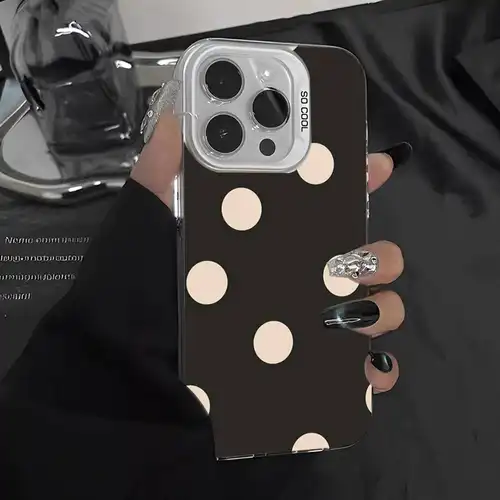 Simple Black White Polka Dot Phone Case For iPhone 16 15 14 13 12 11 Pro Max 17 Plus Colorful Cover - Image 10