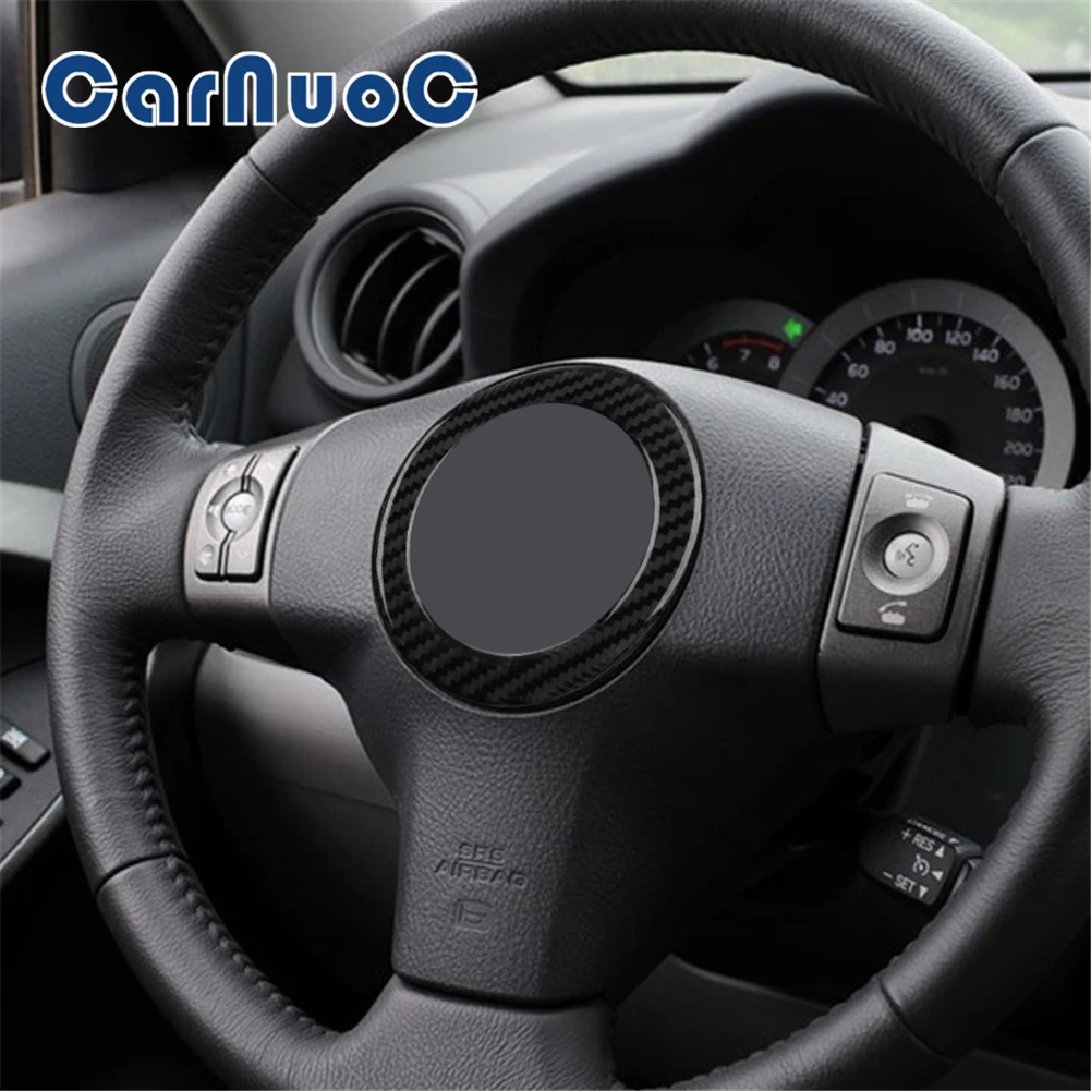 

Car Steering Wheel Decoration Stickers For Toyota RAV4 2006-2012 Strips Interior Mouldings Carbon Fibre Cover Trim Accessories