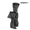 Fashion Women's Thigh Height Over the Knee Boots Round Toe High Heels Wedge Shoes Full Zipper Black Winter Long Boots Customized