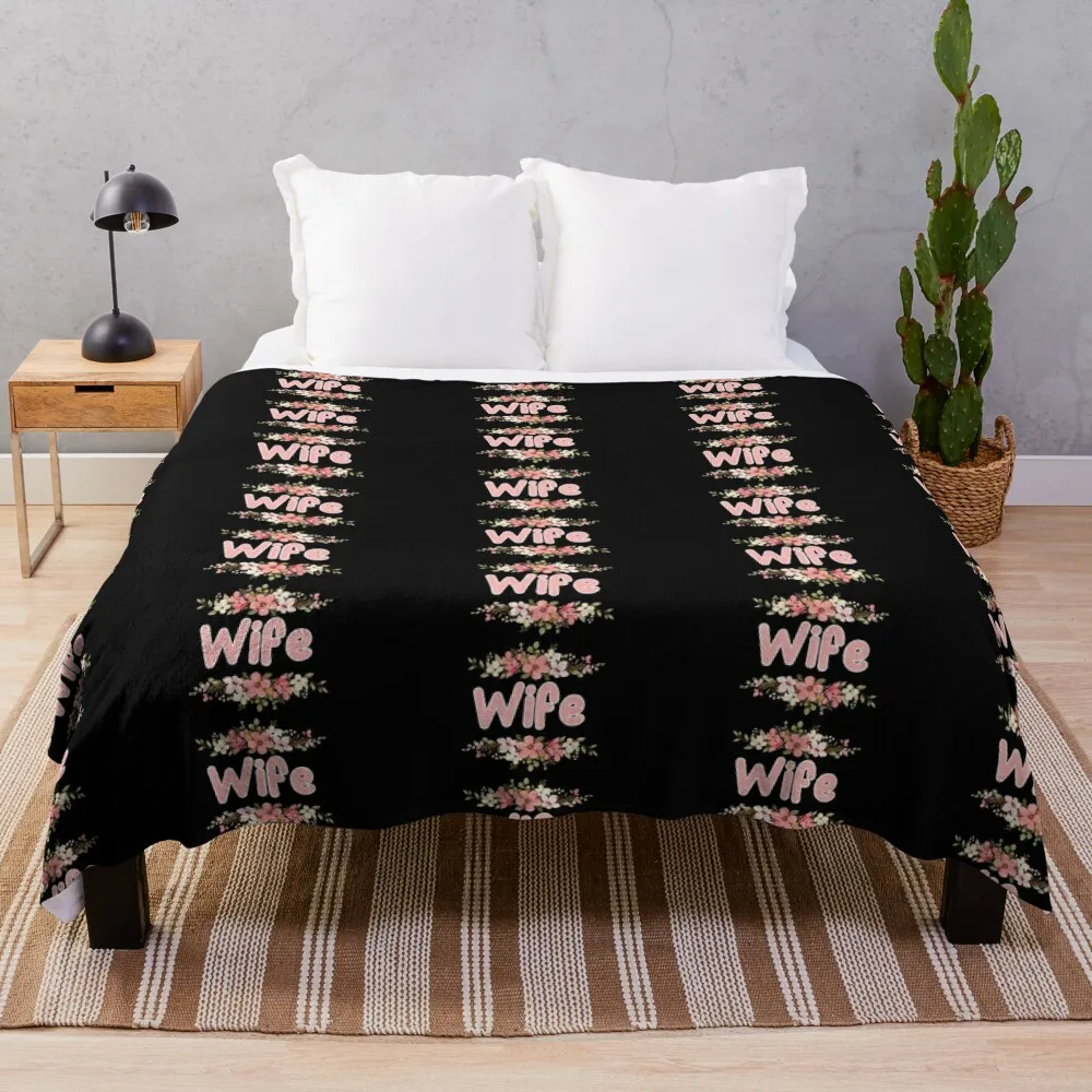 

Flower Wife Name Label (Black) Throw Blanket Soft Big Blanket funny gift