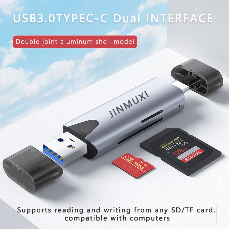 

JINMUXI Card Reader USB 3.0 to SD Micro SD TF Memory Card Adapter for PC Laptop Accessories Multi Smart Cardreader Card Reader