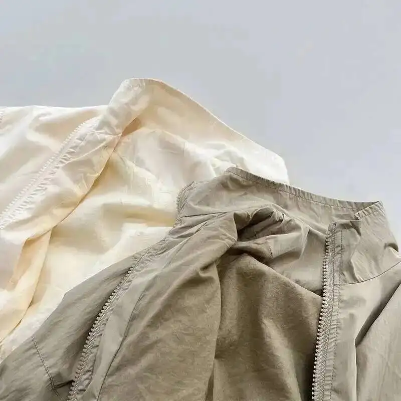 Frühling Herbst Kinder Jacken 1-8y Jungen Baumwolle Reiß verschluss Spleiß solide tägliche Mäntel koreanische Kleinkind Oberbekleidung Kinder kleidung neu – Detail 9