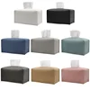 Nordic Style Living Room Tissue Box Leather Square Tissue Box Dustproof Car Tissue Bag Extractable Tissue Box Home Supplies 3