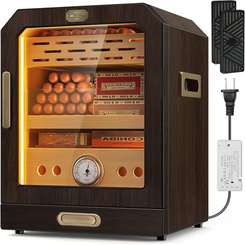 Premium Cigar Humidor with Magnetic Door and Accessories