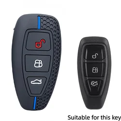 Premium Silicone Car Key Cover - Durable Remote Protection Sleeve (Blue)