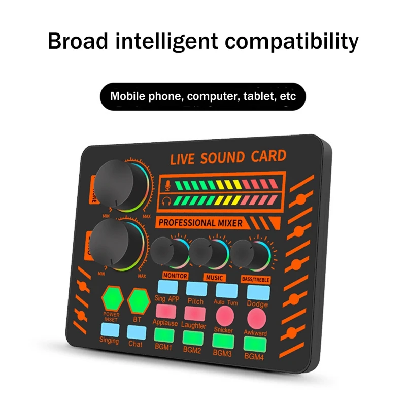 S25 Sound Card Audio Mixing Console Parts Professional Live Broadcast Equipment Phone Computer universale