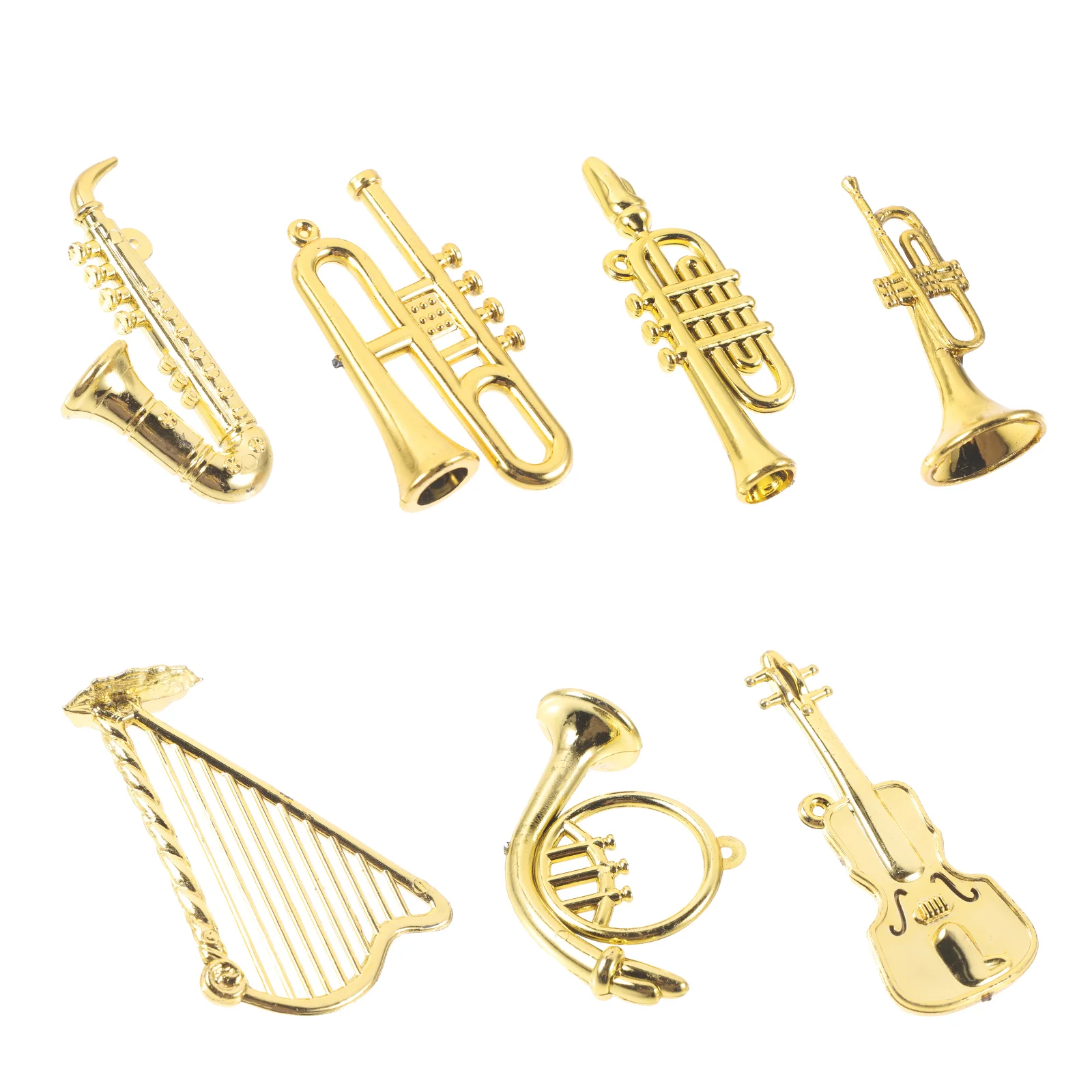 7pcs Mini Musical Instruments Christmas Tree Hanging naments Xmas Decor Miniature Instruments Home Decor Plastic Instrument 4
