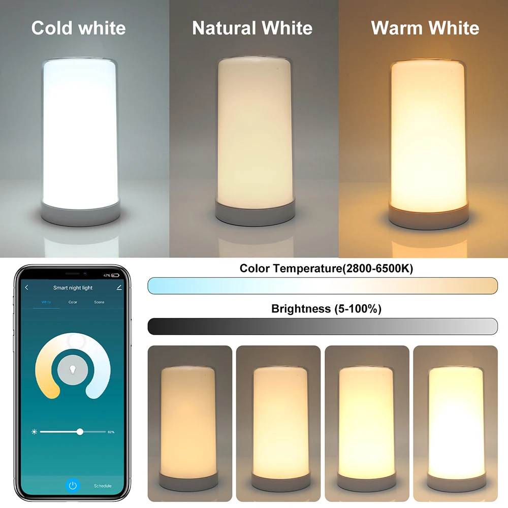 Milhões de Cores Lâmpada de Toque Candeeiro de Mesa Lâmpada de Cabeceira Luz da Noite Luz da Noite do Bebê Inteligente Temporizador Usb Estudo Interior Presente 16 Rgb Led 6 Weddings & Events