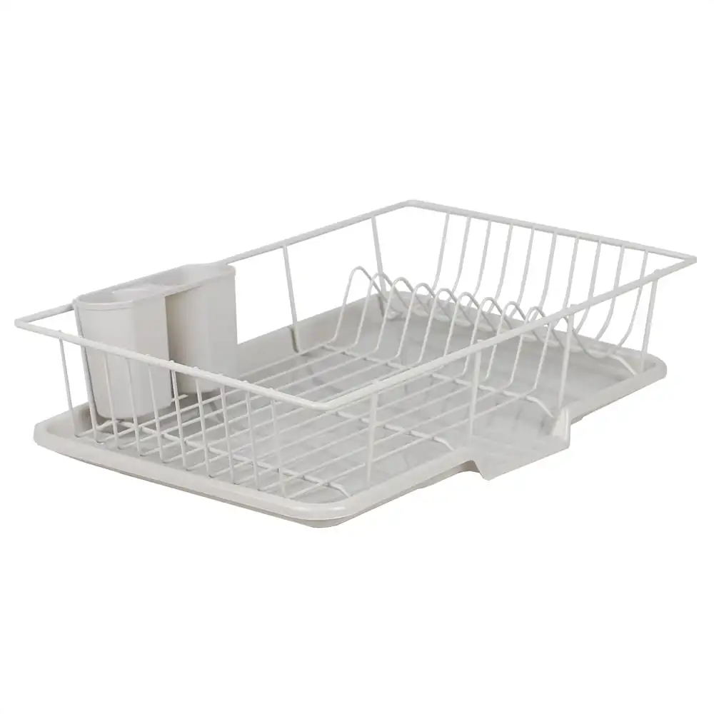

3-Piece Dish Drainer Gray, Kitchen Tools Metal, Plastic