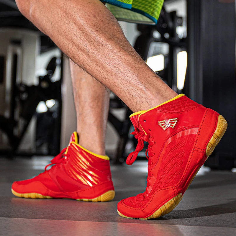 Professional Wrestling Shoes Men's Light Wrestling Sports Shoes Men's Light Boxing Fitness Shoes Anti Slip Boxing Sports Shoes