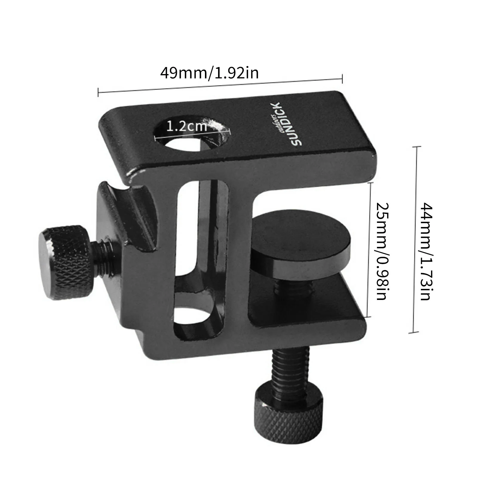 Desk Light Clamp 360 Degree Rotation Aluminum Alloy Lantern Stand Clip Suitable for Diameter 10-12mm Adjustable Height for Table