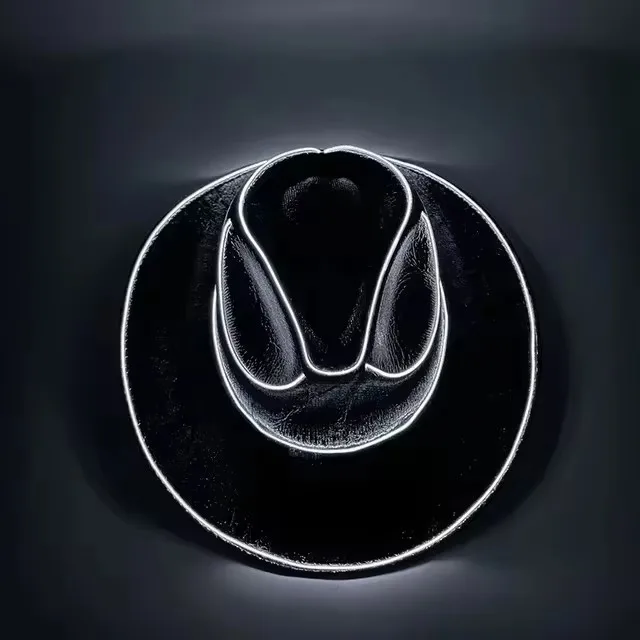 Lights Cowboy Cowgirl Hat with LED Light Up Cap Luminous Western Cowboy Hat Pearlescent Cowgirl Hat for Dancing Party Dress Up