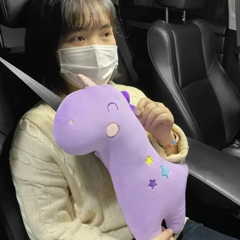 차량 목 & 어깨 지지 베개 - 안전벨트 보호 커버 포함 2-in-1 세트
