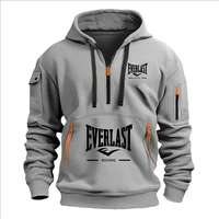 Mode automne et hiver hommes marque vêtements multi-fermeture éclair conception sweat à capuche imprimé sweat-shirt décontracté pull à capuche ample 6