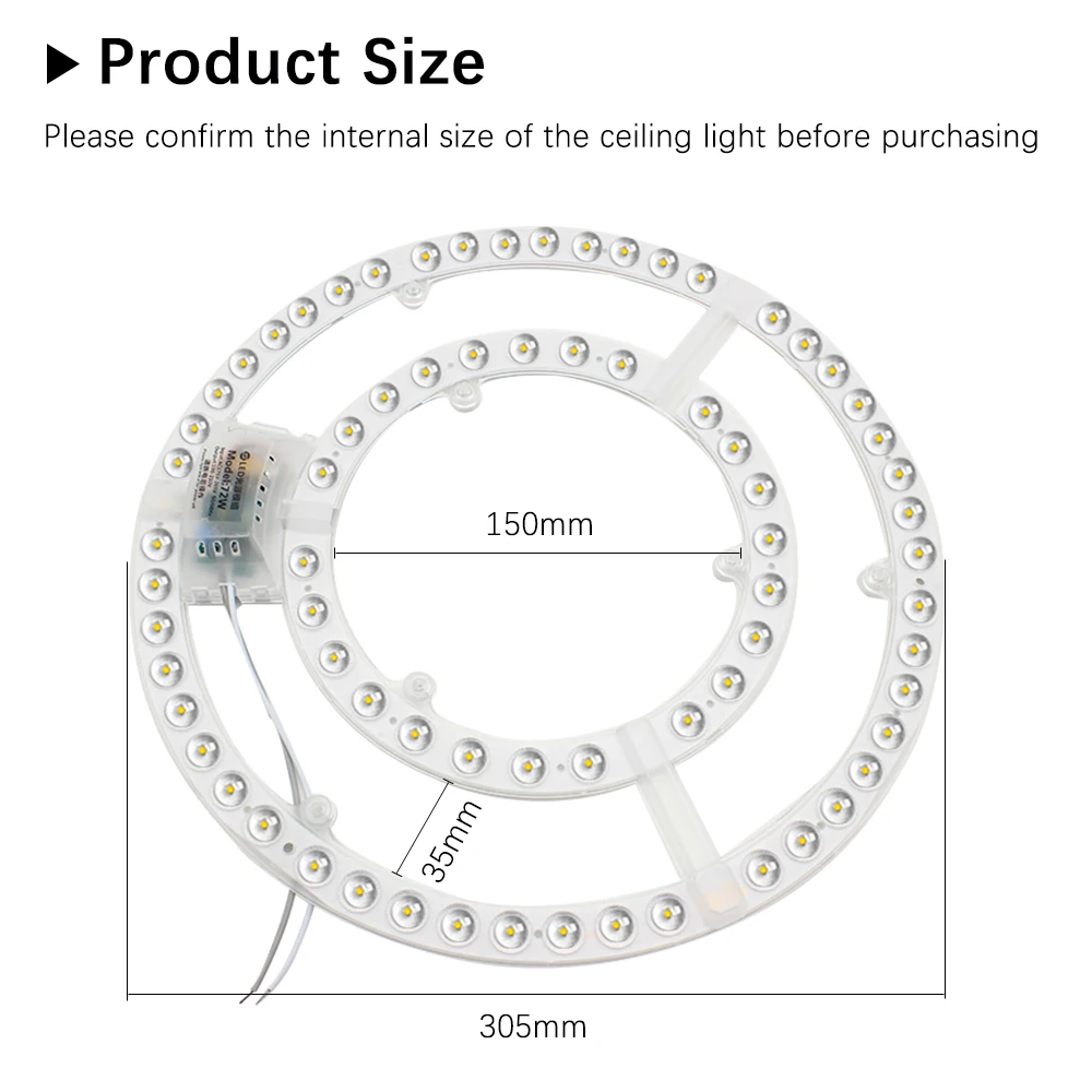 Led Panel 220V Ceiling Light Replacement Led Module 72W Round Circle Light Panel Board 6000K/4000K Module For Ceiling Fan Lights 2