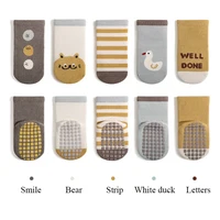 3 Pairs Winter Cartoon Terry Fleece Plush Newborn Baby Socks 0-5Y Thicken Lining Anti-Slip Floor Kids Boys Stockings 2