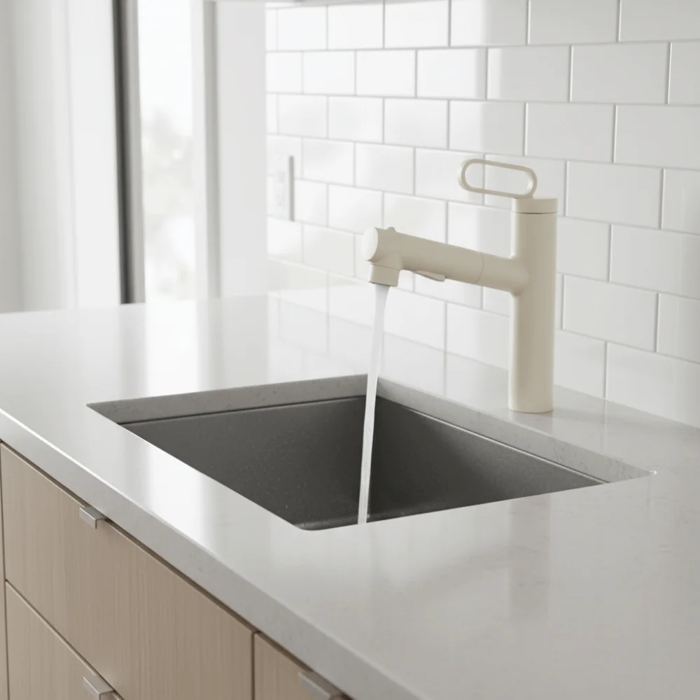 Three Ways of Water Discharge Wash Basin Faucet Copper Alloy Telescoping Pull Type Faucet Cold and Hot Rotating Lavatory Faucet