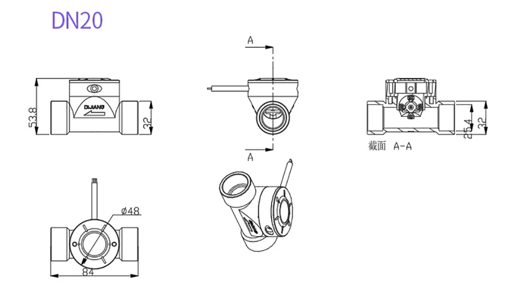 PVC Water Flow Sensor High Precision Pipeline Type Flow Meter Liquid Flow Rate I