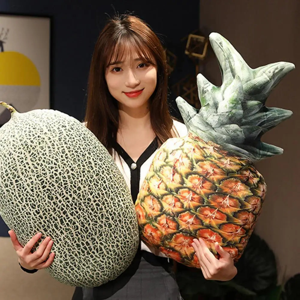 귀여운 봉제 과일 베개, 높은 시뮬레이션 과일 모양, 박제 파인애플 망고 딸기 두리안 베개 쿠션, 크리스마스 선물