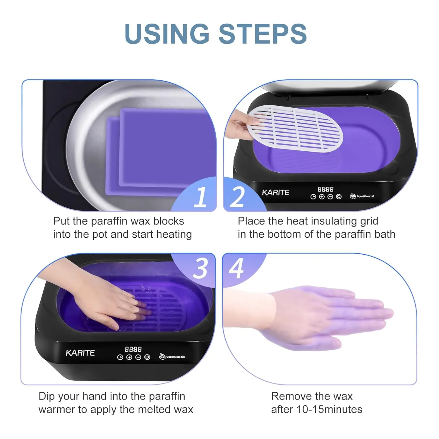 Paraffin Wax Machine for Hands and Feet with Auto Open Lid, Paraffin Bath,20Min Fast Wax Meltdown, Precision Temperature