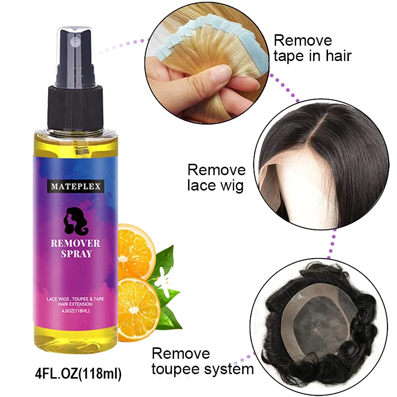 Hair Glue Remover Fast Acting Wig Glue Remover Spray Tape in Extension Remover Spray for Lace Wig Closure Hairpiece Toupee