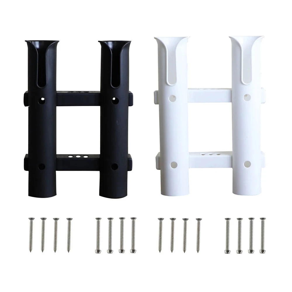 1 Pieces Plastic Rod Pole Holder Two Tube White Black Fishing Boat Marine Yacht Hardware Fishing Pole Rod Holders For Boats