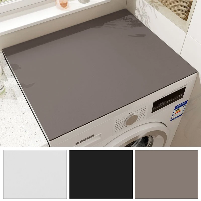 Solid Washing Machine Dust Cover Refrigerator Cabinet Top Protector Faux Leather Mat Waterproof Pad Dinning Table Placemat