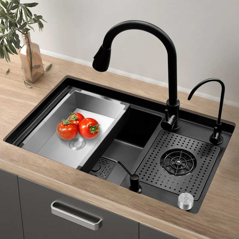 Dropin Kitchen Sink With Highpressure Cup Rinser Glass Washer