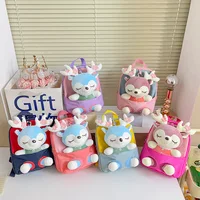 Cartoon Plush Split Elk Cute Children's Small Backpack Kindergarten Baby Girl Lightweight Fashionable Cute Backpack 2