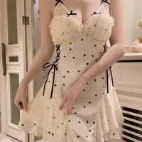 Large Size Summer Sexy Pure Desire Lace French Sweet Ice Silk Satin Slimming Sleepwear Set 2026 New Style Strap Dress Polyester - Image 4