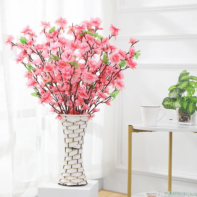 Artificial Cherry Blossom Flower Branches,Silk Spring Peach Blossom Bouquet Fake  Flower Stems for Wedding Home DIY Decoration - AliExpress