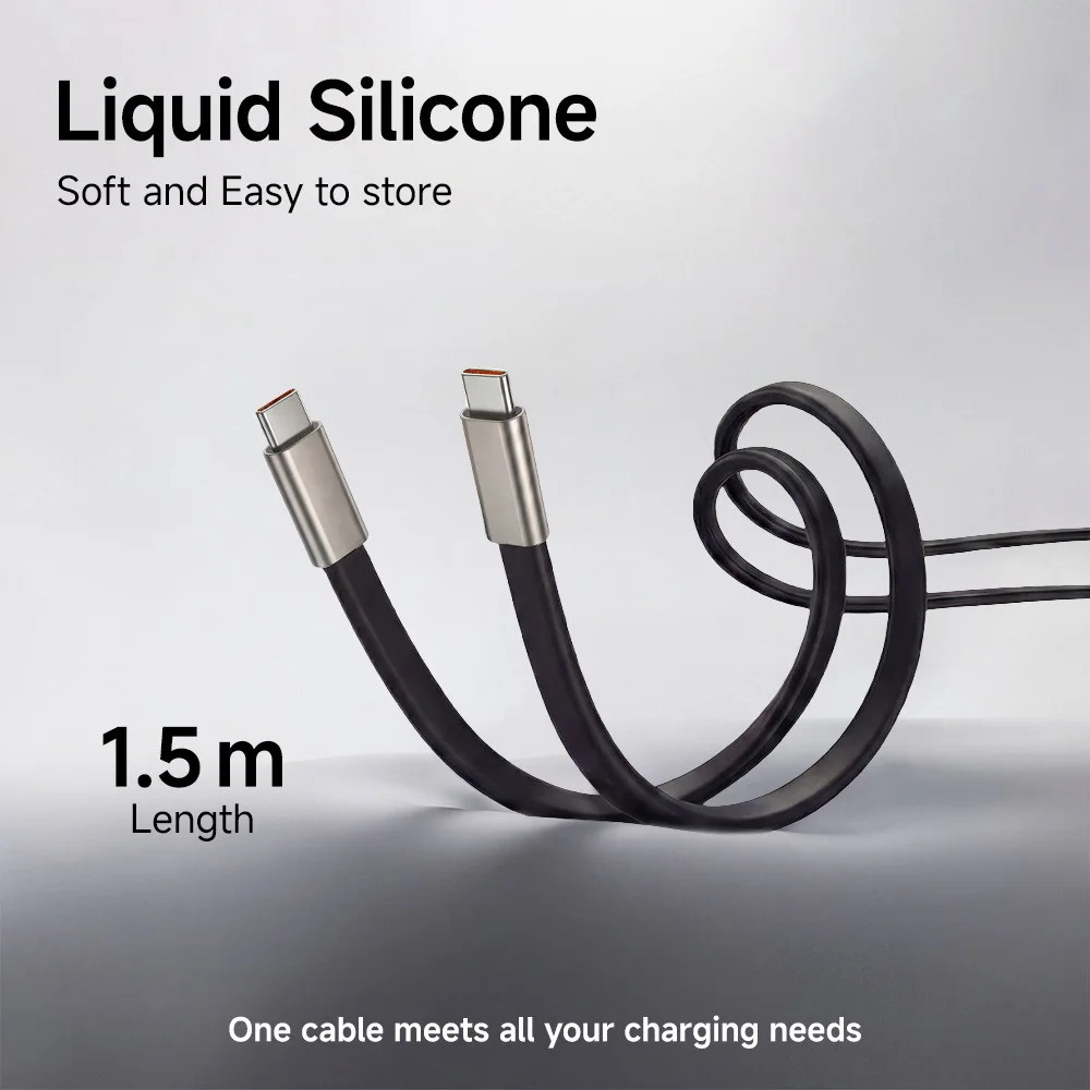 elough PD240W 타입 C to 타입 C 케이블 (탈부착 가능한 폰 마운트 포함) C to C 어댑터 고속 충전 실리콘 게이밍 데이터 케이블