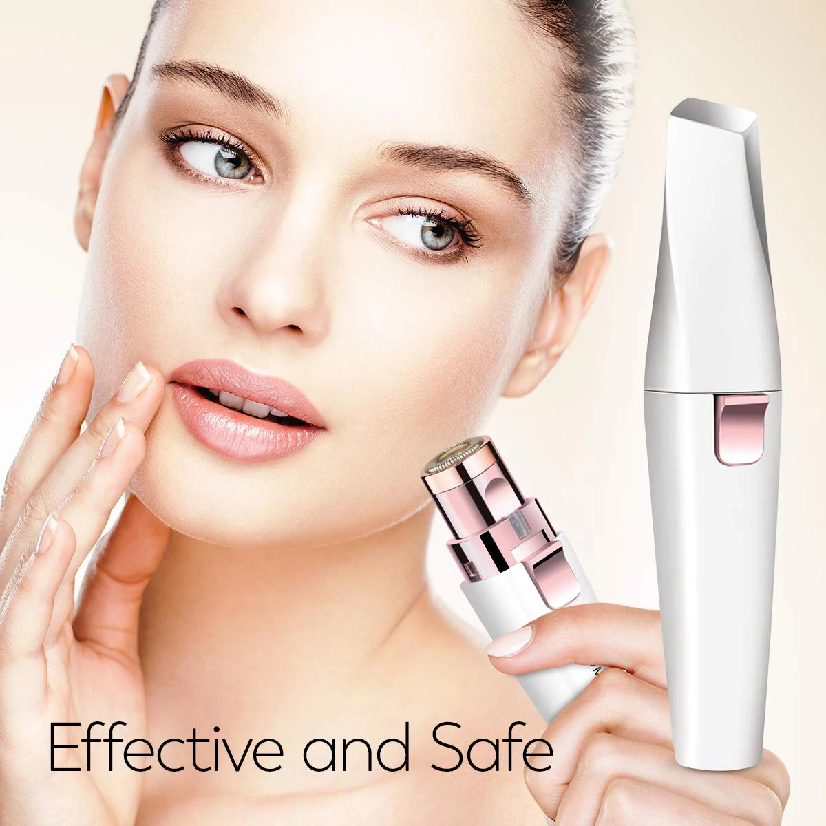 Eyebrow Trimmer 2 in1 USB Rechargeable Facial Hair Remover For Women & with Built in LED Light-Remove  For Facial Hair 2