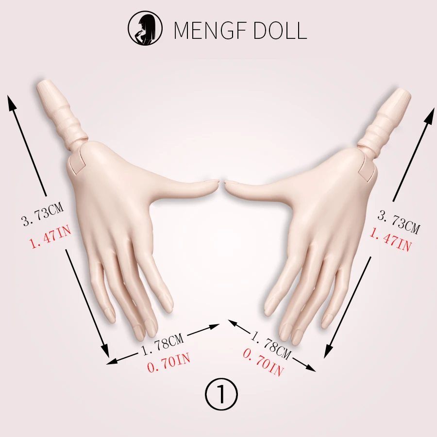 MENGF Doll Hands Feet 1/6 Doll Parts Super White Coffee Brown Doll Accessories DIY Dressing Doll Decors 4 Gesture Hands Parts
