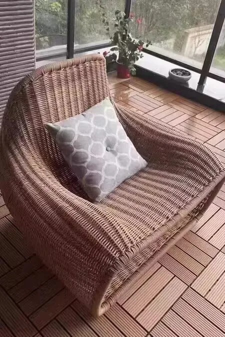 Balcony Outdoor Indoor Rattan Chair Furniture for Homestay Minimalist Southeast Asian Rattan Sofa Hotel Model Room Leisure Chair
