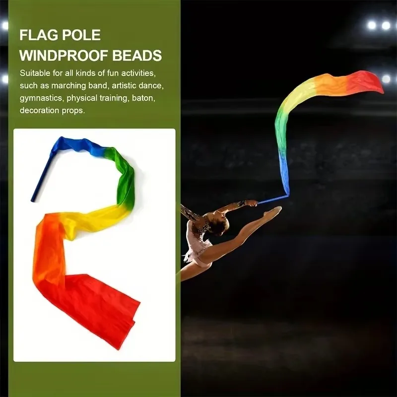 1PC Dance Gymnastics Silk Ribbons 1.5mx20cm Adults and Children Dancing Sports Props Flinging Silk