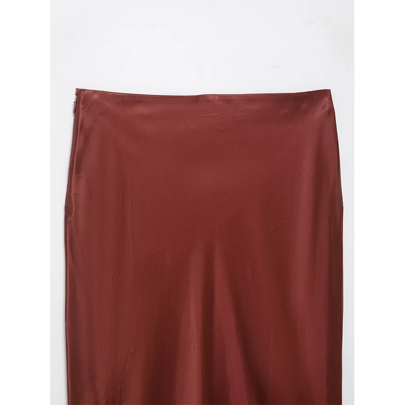 Women Lace Midi Skirt Elegant Long Skirts 2026 New Fashion Satin Lady Spring Summer Evening Party Skirts ﻿Mujer