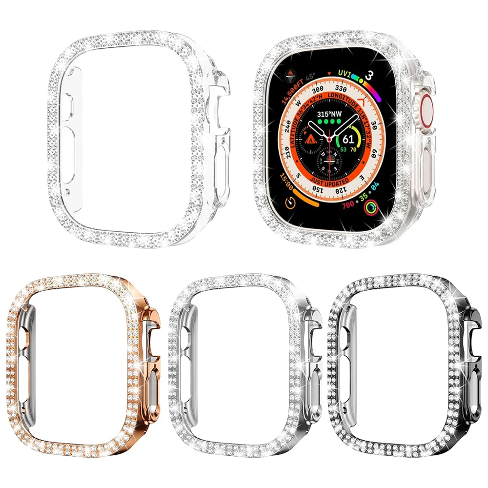 Diamond Hard Cover for Apple Watch – Elegant Protective Bumper Frame