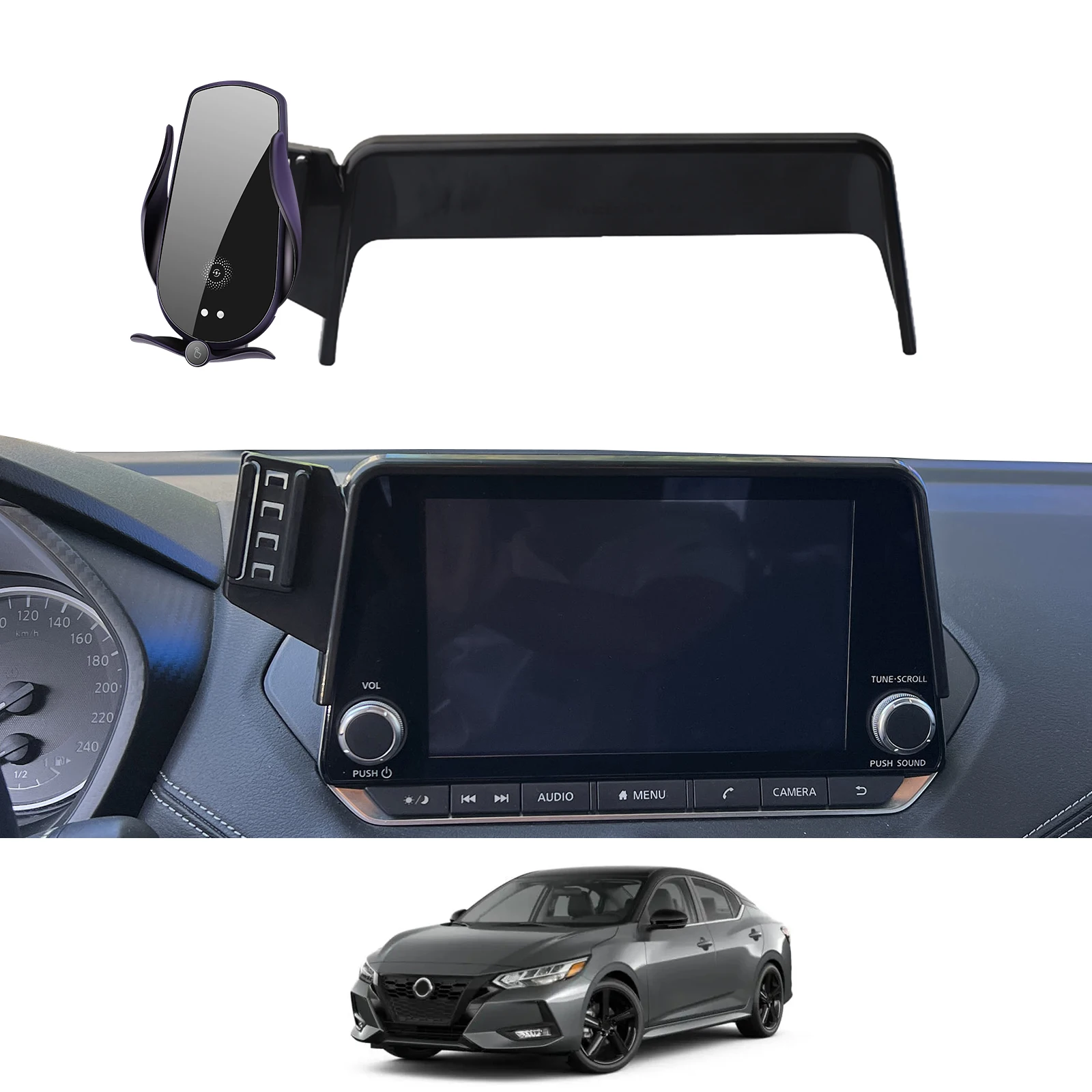 Phone Holder Screen Fixed Navigation Bracket Base Wireless Charging Accessories For Nissan Sentra B18 ~2025