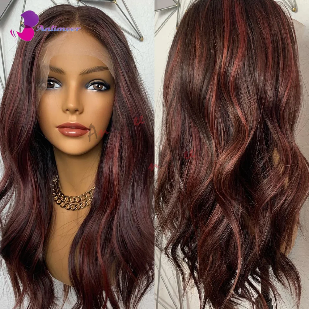 

Парик бордового цвета, натуральные волнистые волосы 13x 6, передние парики на сетке, человеческие волосы, 180 плотность, парики из человеческих волос для женщин