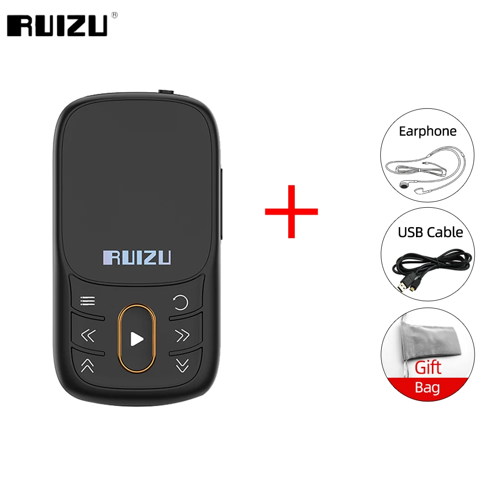 mp3player juice RUIZU X68 Sport MP3 Player With Bluetooth Lossless Clip Music Player Supports FM Radio Recording Video E-Book Pedometer TF Card samsung mp3 player MP3 Players