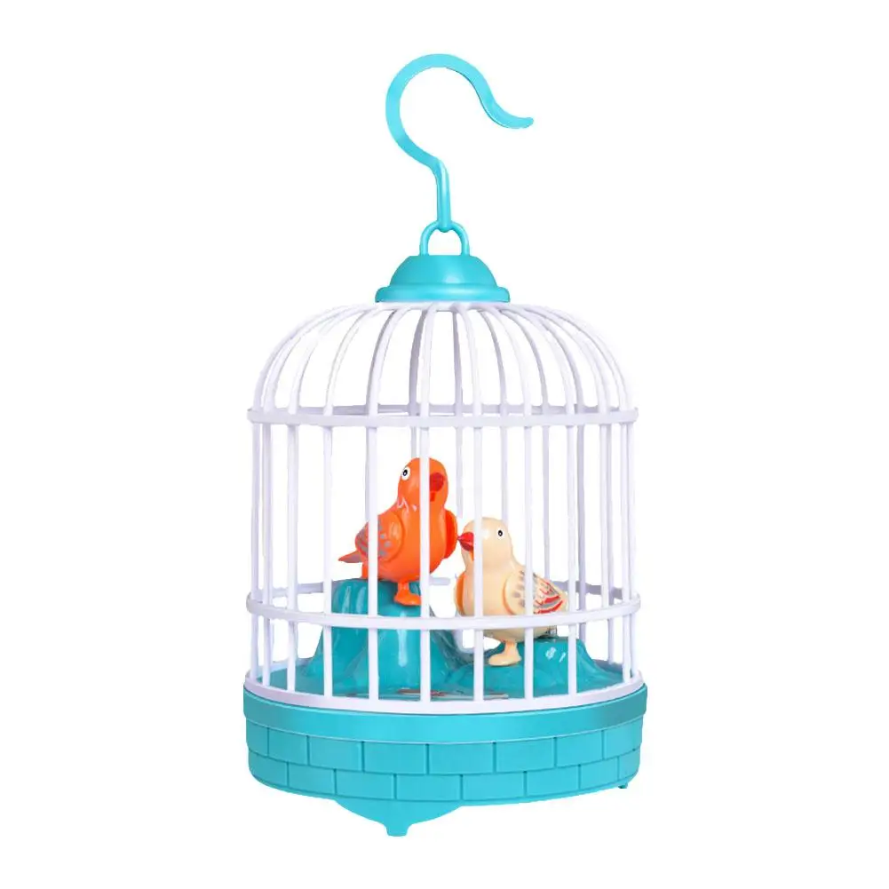말하는 전기 새 유도 소리 제어 새장 시뮬레이션 재미있는 장난감 노벨티 선물 새장 음성 교육 장난감, 아이 E7A8