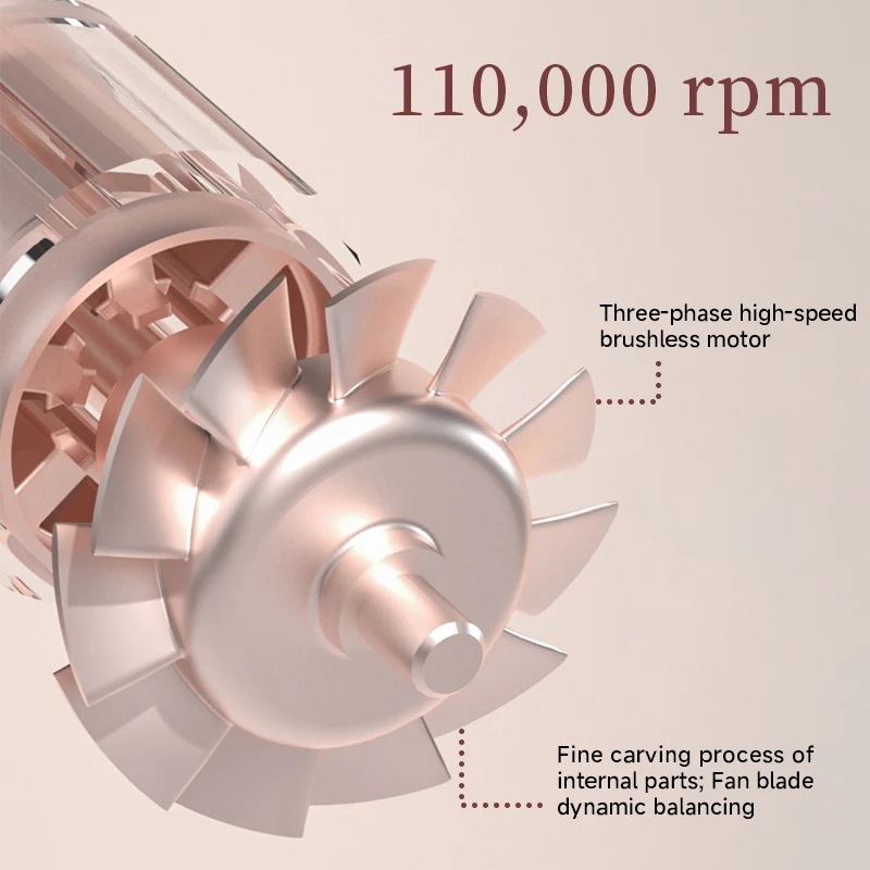 DOCO high-speed negative ion hair dryer with strong wind speed and low noise hair care, efficient hair drying for 2 minutes 2