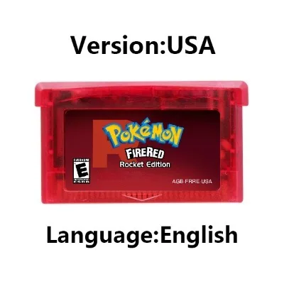Video Game Card GBA Game Cartridge 32 Bit Video Game Console Card Pokemon Series Liquid Crystal FireRed Rocket Unbound Gaia Fan Made for GBA