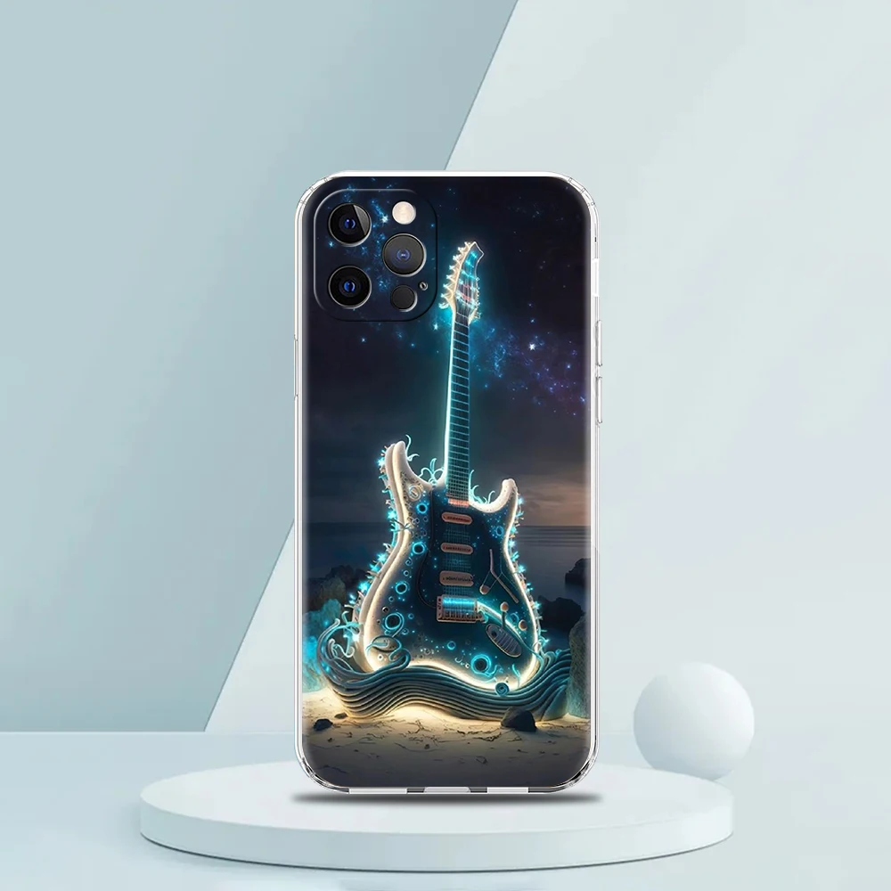 Guitar Music Art Transparent Soft Phone Case