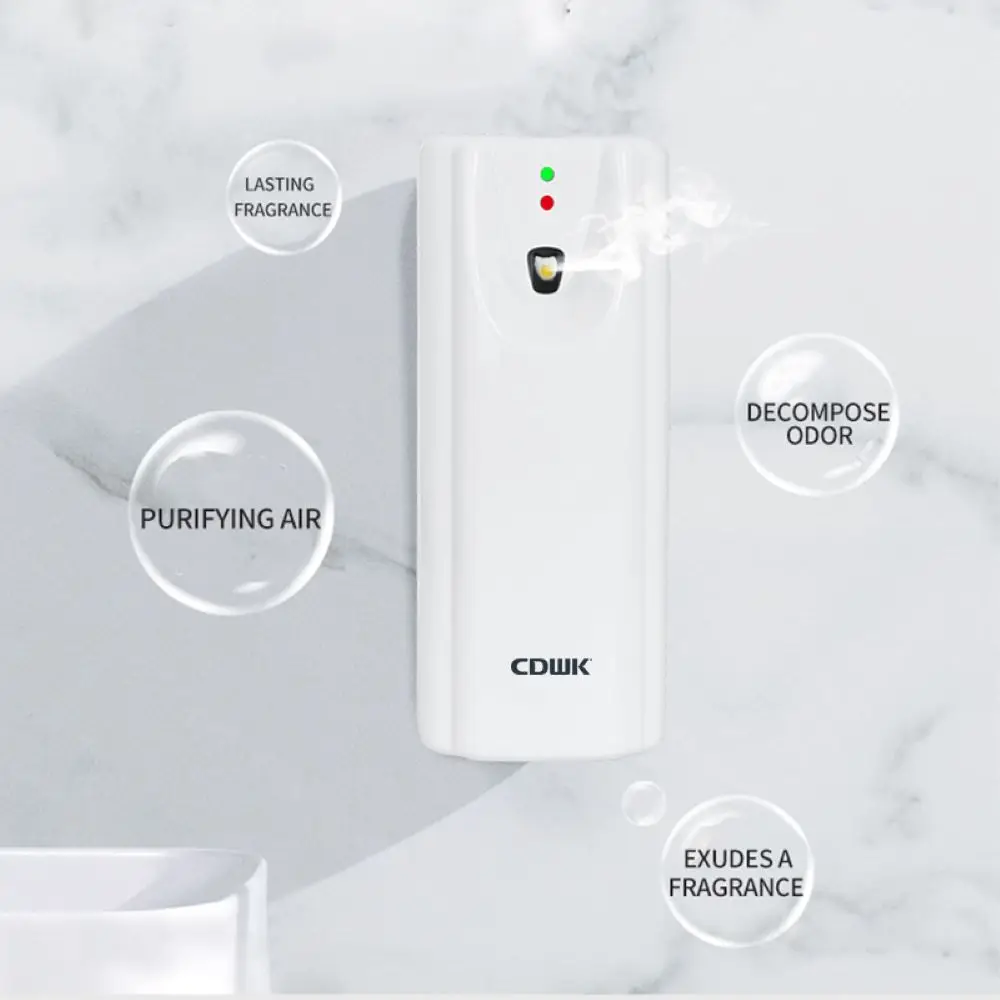 

CDWK Air Freshener Dispenser Automatic Fragrance Sprayer Wall Mount Aerosol Dispenser Room Odor Eliminating Machine 300ML