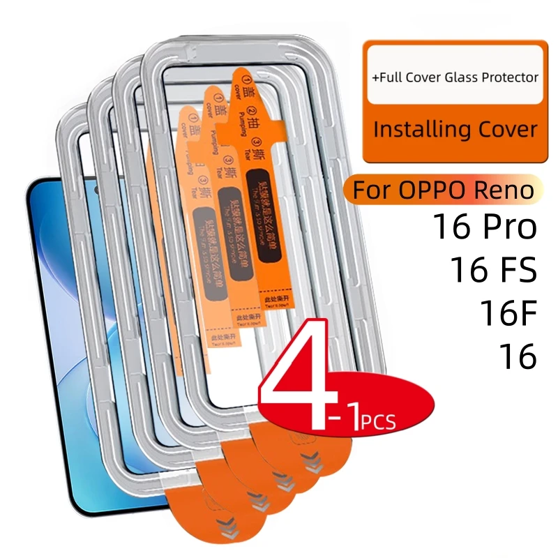 Premium Tempered Glass Screen Protector for OPPO Reno 16 Pro – 9H Hardness, Full HD Clarity, Dust-Free, Available in Sets of 1 to 4